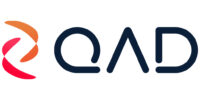Le logo de QAD Leader mondial des solutions ERP pour la fabrication et la chaîne d'approvisionnement, optimisant l'efficacité opérationnelle et la gestion des stocks.